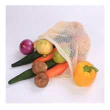 Folding shopping crafts string mesh drawstring shopping bag for fruit reusable cotton mesh bag